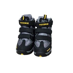 Vitike Ashion Boys Boots Toddler 10 10.5 Black Yellow Ice Cleat Hiking Snow